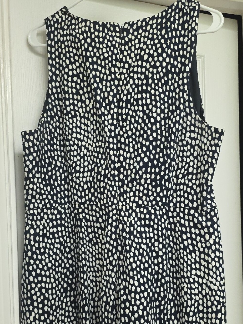 J. Crew Black & White Sleeveless Dress with Dot Print - Picture 3 of 3